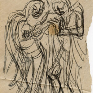 Krishna and Radha Playing the Same Flute - Rough Sketch