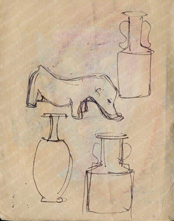 Design for Ceramic Elephant and Vessels