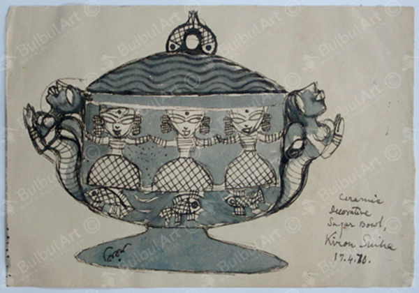 Cartoon for a Ceramic Decorative Sugar Bowl