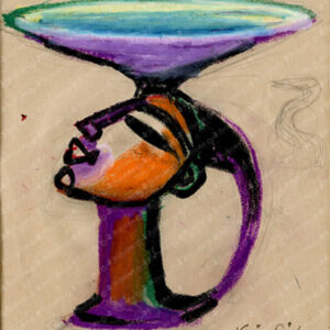 Design for Ceramic Fruit Platter on Woman's Head