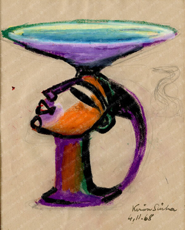 Design for Ceramic Fruit Platter on Woman's Head