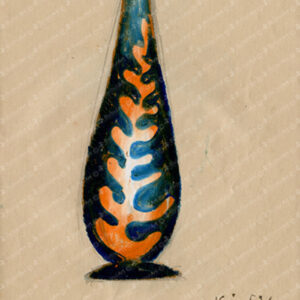 Design for Ceramic Vase with Orange Fern