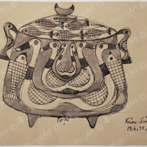 Cartoon for a Ceramic, Lidded Vessel